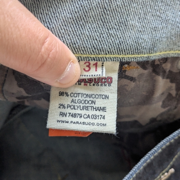 PARASUCO Y2K Women Jeans Pant Size 31 Blue Washed Color Flare And Low Waist - Picture 10 of 13